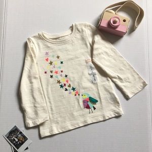 Jumping Beans Top T-Shirt Graphic Bird Sparkle